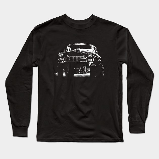 55 Chevy Gasser racer Long Sleeve T-Shirt by ZoeysGarage